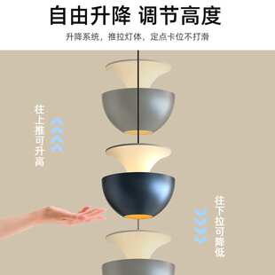 全光谱床头升降吊灯现代简约自由升降餐厅主卧室小吊线灯中山灯具