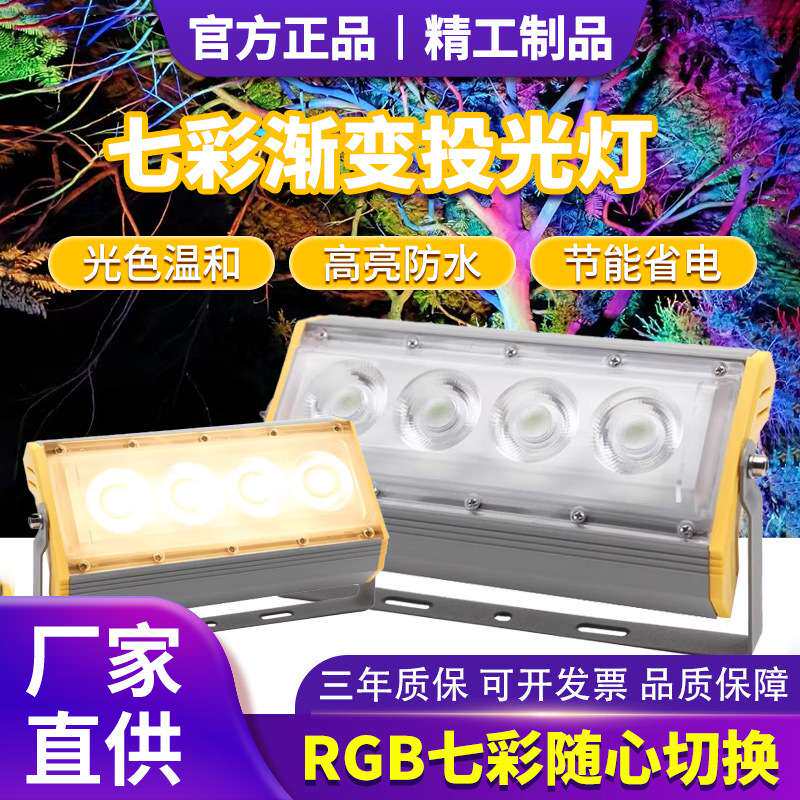户外彩色射灯led七彩变光舞台墙体照树灯景观草坪单色聚光投光灯