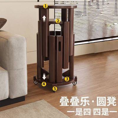 凳子可叠放纯实木备用凳子加固椅子叠叠乐凳子小茶几餐椅客厅餐凳