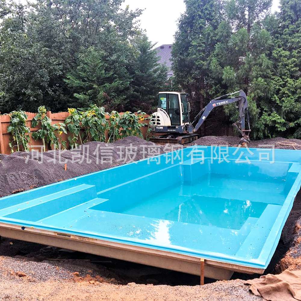 FRP玻璃纤维成品泳池整体玻璃钢泳池地上地下通用户外快装直供