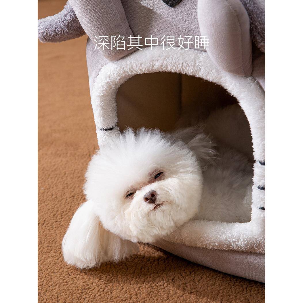 房子窝猫别墅四季通用小型犬泰迪狗窝猫窝半封闭式可拆洗宠物用品