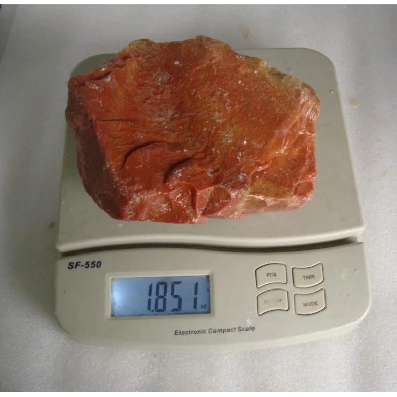 寿山石浙江红原石料叶腊石毛料雕刻原石观赏石特摆件料重量1.8