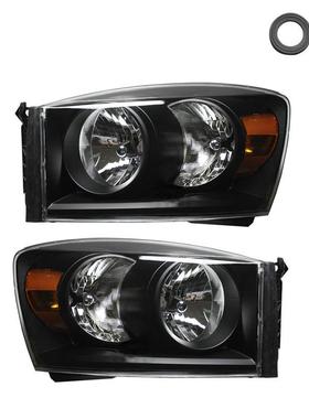 适用于道奇公羊06-09DodgeRam150025003500大灯黑底前照灯
