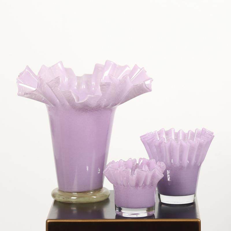 套盆创意大口荷叶边卷口褶皱琉璃花瓶软装家居样板间客厅折折百搭,电子元器件市场,其它元器件,淘宝优惠券,粉丝福利购,淘宝优惠卷