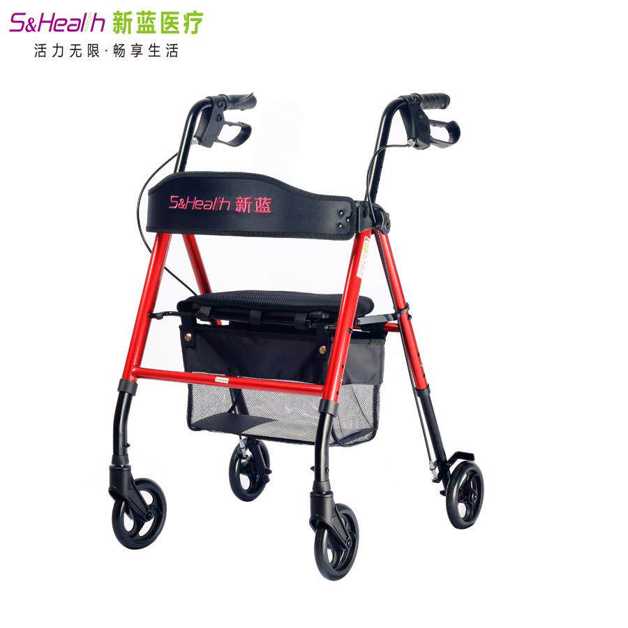 购物车铝合金折叠便携老人助行车代步车手推车康复行走助行器