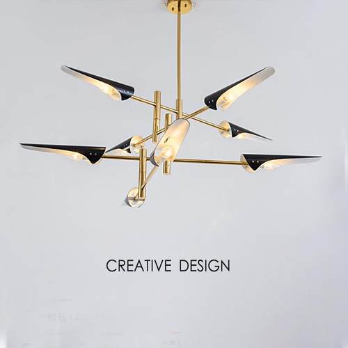 后现代工业风吊灯大气个性客厅创意艺术设计师餐厅斜口飞机灯