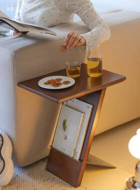 复古法式小实木426Z型边客餐厅移动边茶几阳台沙发床奢头书中架轻