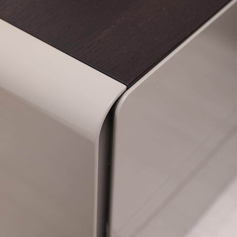 意式极简实木烤漆床柜现代PS-8185简头卧室床边约柜设计师创斗柜