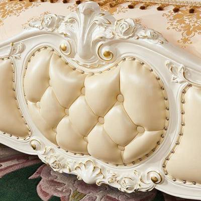 欧式床皮艺床美式人实USK木雕花公主双.人床新婚主卧高档18米成婚