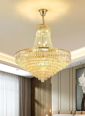 客厅卧室吊灯圆形后现代饰轻奢灯复楼酒店大91507别墅楼梯水晶式