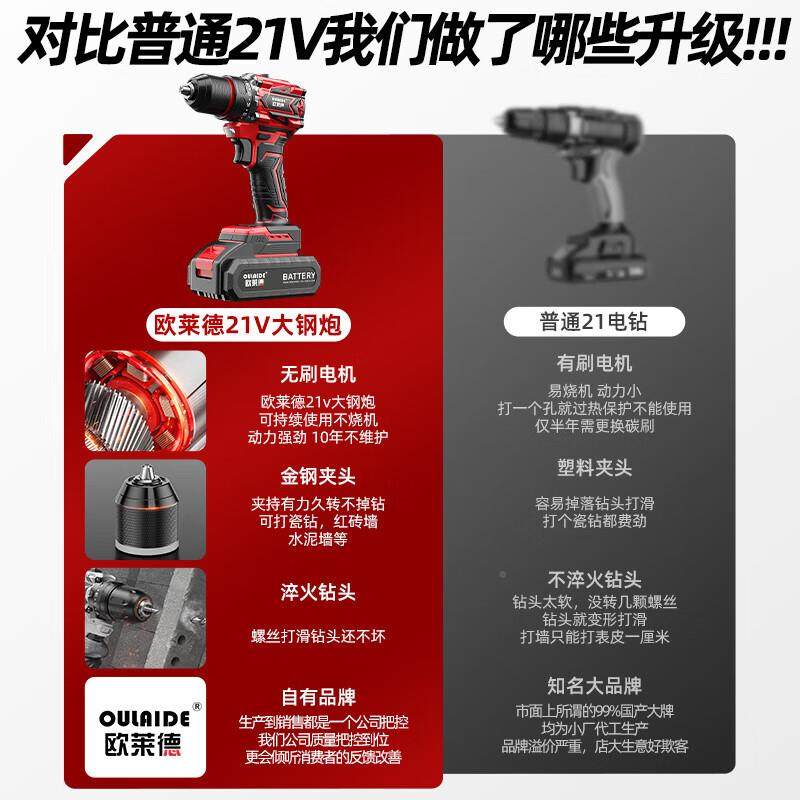 8钻N大钢炮大功率双274速电锂钻家5用电钻充电电动螺丝