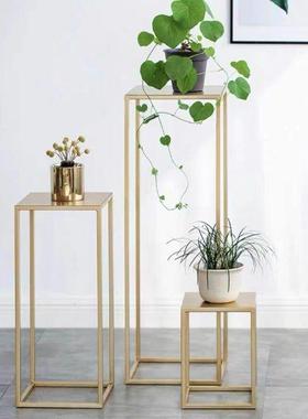 简约铁客艺现代小花架可动厅电视HJZ52395柜绿花几金属阳台移落地