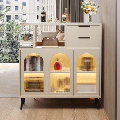 新体款奶油吧台隔柜客断厅家用吧桌CWI小户型餐边一台柜现代简约