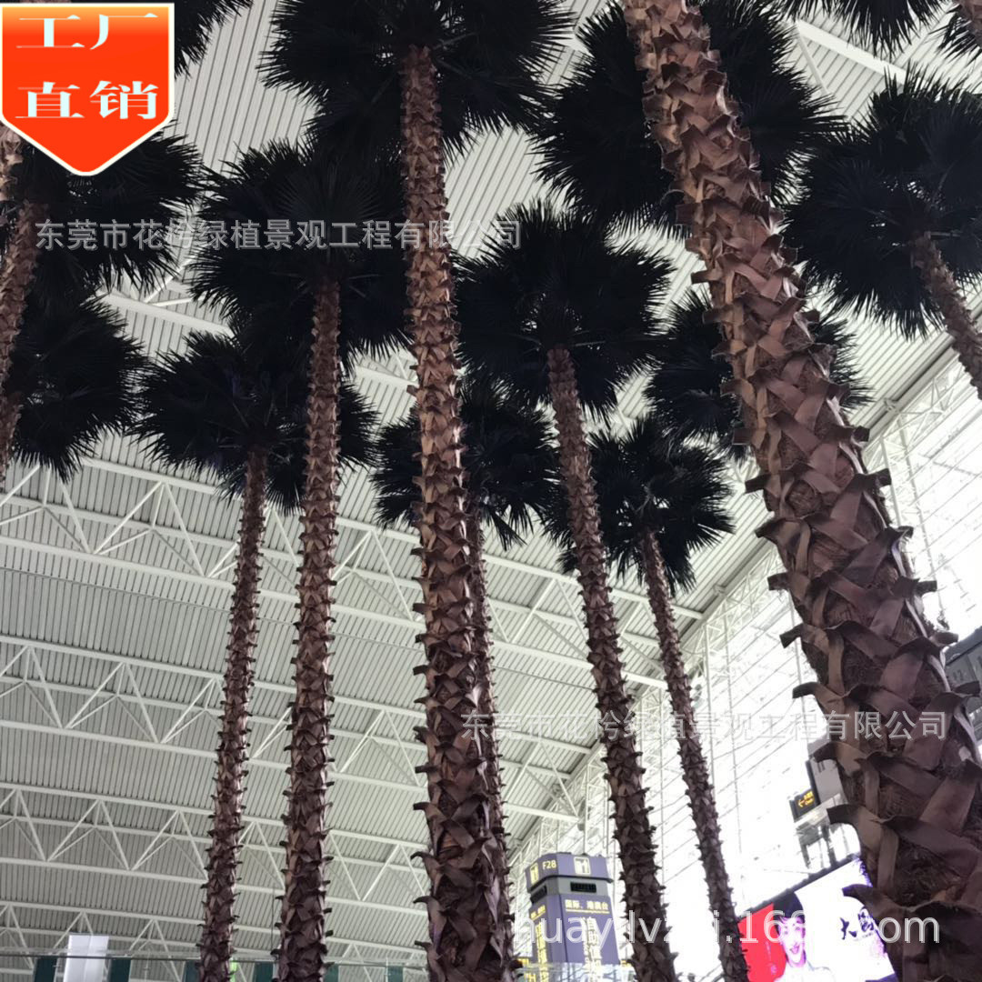 高品质仿真棕榈树 塑料杆过胶手感叶子扇葵树 室内椰子树摆放绿植