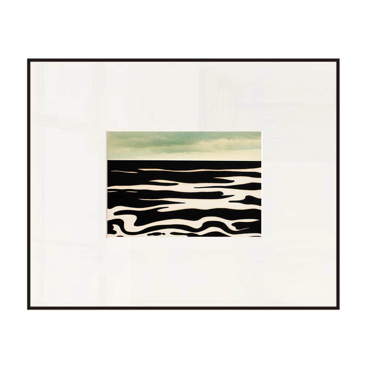 汹涌的海现代极简艺术样画板间原木装饰C203画小众文挂艺书房卡纸