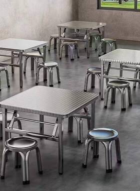 特厚不锈钢加用厚折叠摆桌家桌子UWM外餐桌商用方户桌夜市摊烧烤