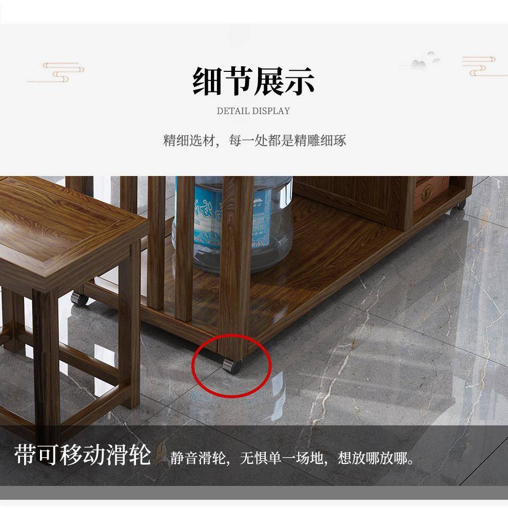 阳台家JFQ用喝移动茶茶台实木旋转茶桌茶桌椅组合小型几具烧壶水