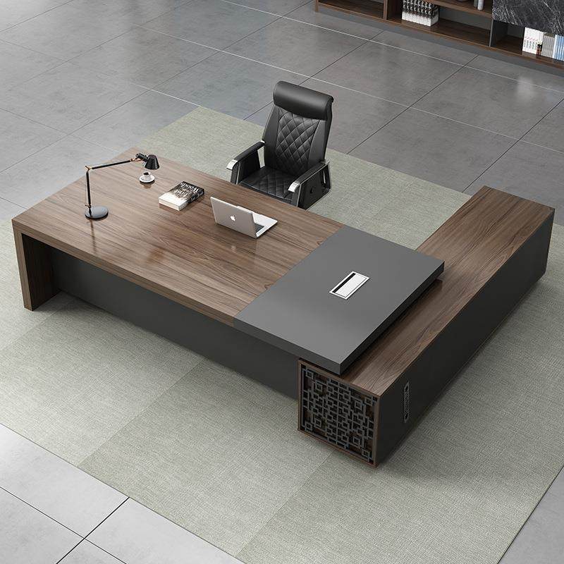 老板桌办公桌组公室总-老桌大班台总经理办主管收纳柜收裁纳合