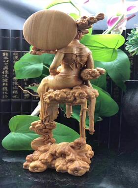 崖柏仙子摆件木mj-721质工艺品居木制雕饰家品雕刻根摆件