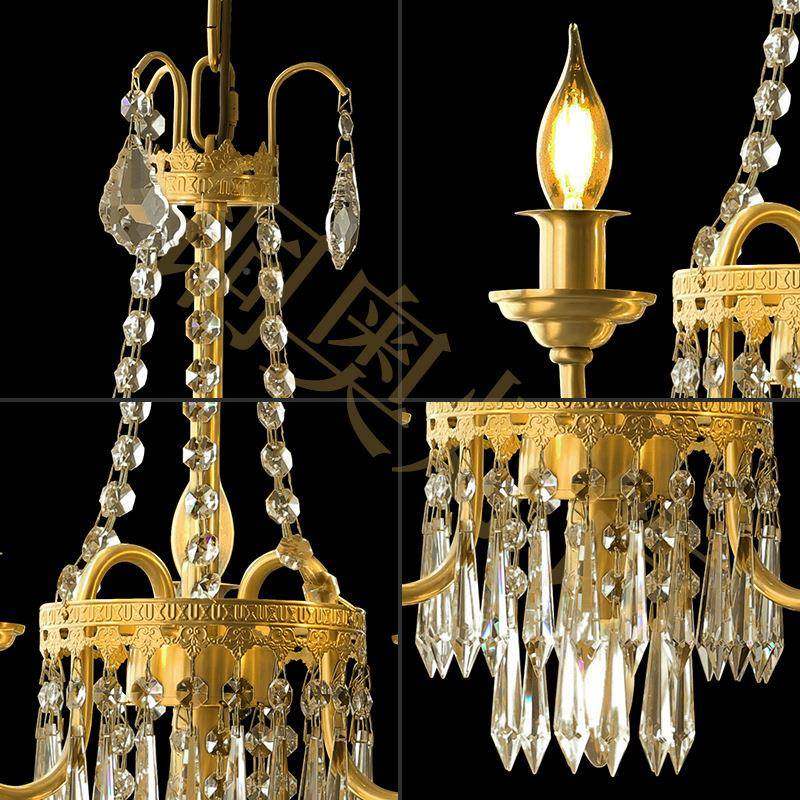 铜奥红晶欧全铜水网吊灯美式复古餐式厅卧室法式488衣帽间玄关,家装灯饰光源,智能吊灯,淘宝优惠券,粉丝福利购,淘宝优惠卷