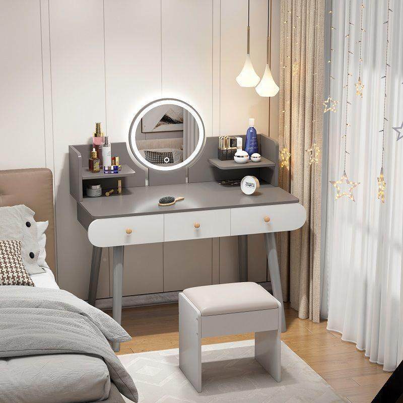 梳妆161小型出租屋用卧室客台厅现代简约妆台带灯化镜子化桌妆小