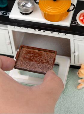 娃娃屋799olhous厨房e过家家微缩食玩d模型白色现代厨房柜子l三件