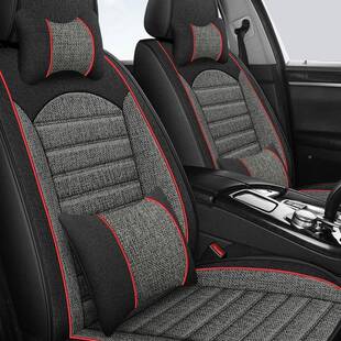 汽车坐垫亚麻座全HNT包围通四季用垫夏季透气车座椅套布套艺凉垫
