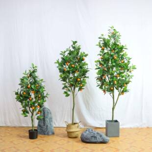 仿真植物橘子盆栽家居美陈落地招财水果树桔子树盆景现货工厂直发