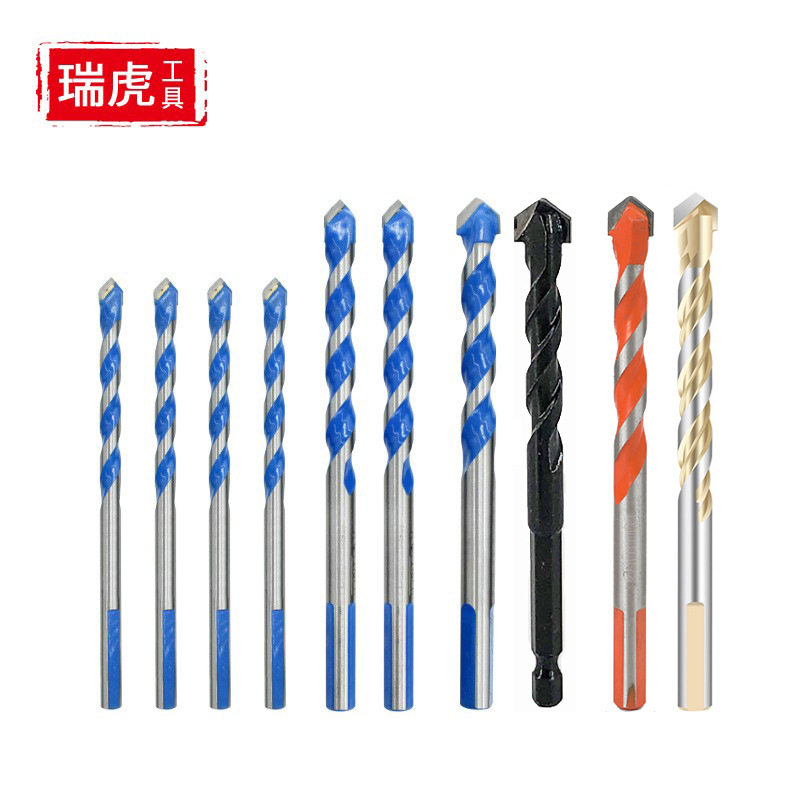 多功能瓷砖钻头10pc陶瓷铁皮玻璃墙壁开孔硬质合金钻头三角霸王钻