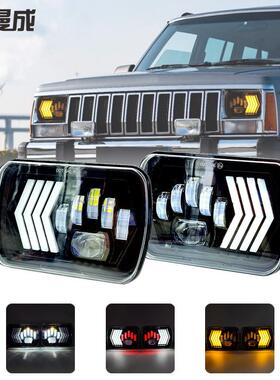 105W牧马人系列7寸led汽车前大灯远近光箭头款越野车改装大灯