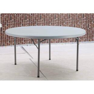 一米五塑料+钢管休闲圆形餐桌圆形可收腿塑料桌大直径塑料圆桌