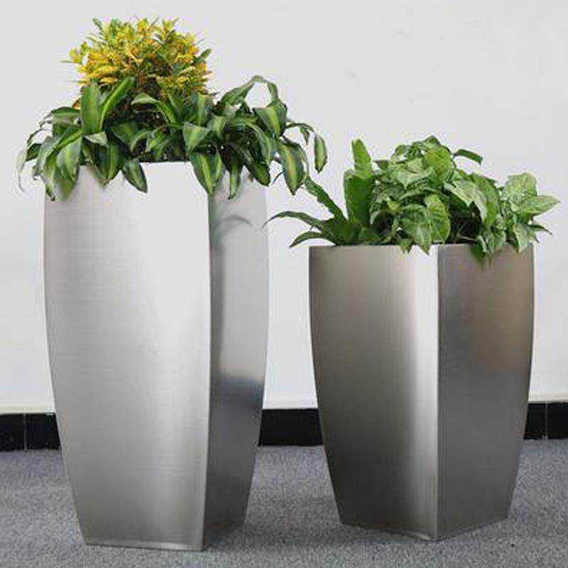 户外不锈钢花箱花器售楼部外摆花箱城市道路组合花坛防锈铁艺花槽