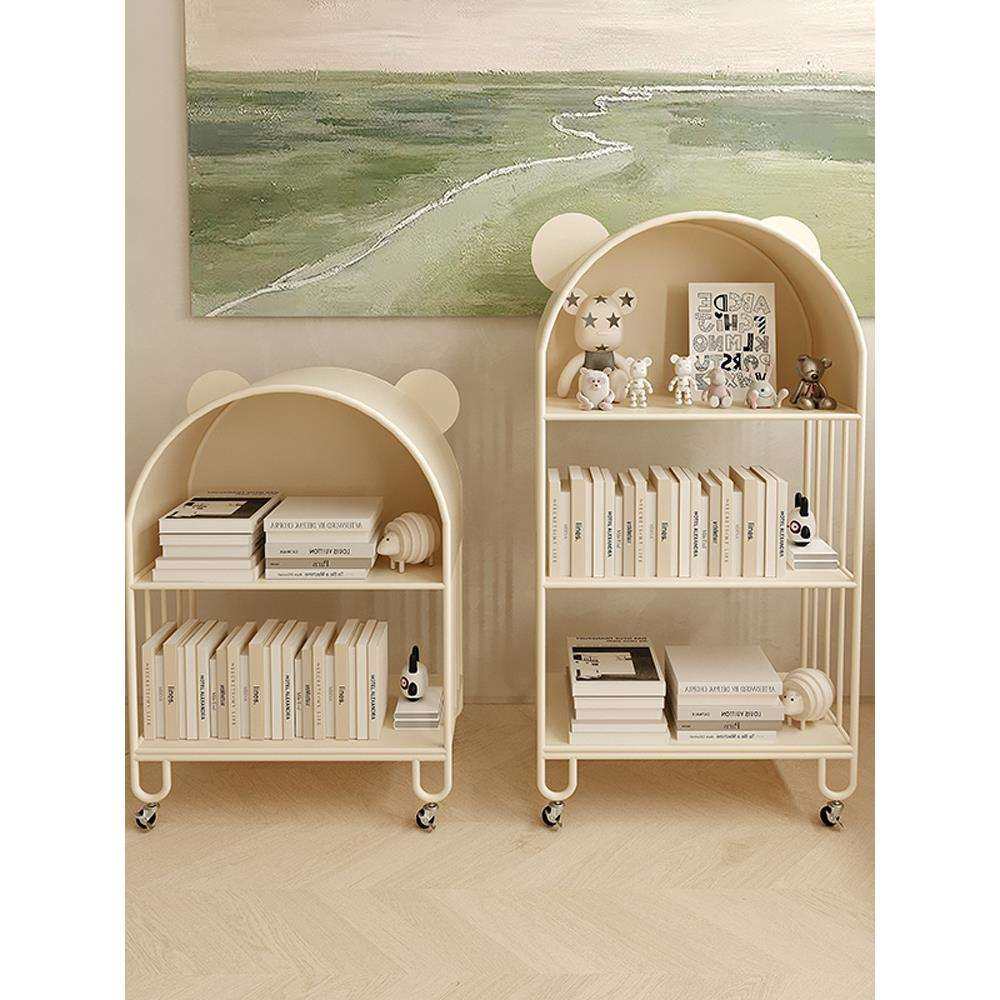 儿童书架铁艺置物架落地可移动靠墙储物柜收纳架客厅卧室书柜飘窗,电子元器件市场,其它元器件,淘宝优惠券,粉丝福利购,淘宝优惠卷