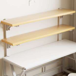 桌面置物架多层收纳实木书架子桌工位电脑桌面办公室台面文件学生