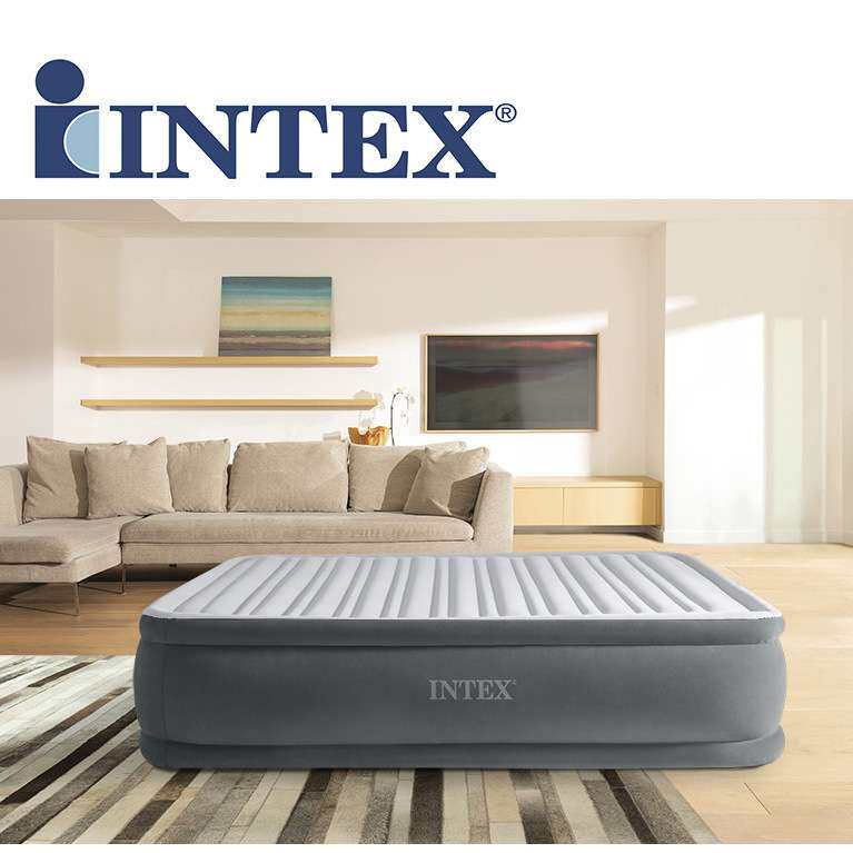 INTEX67770充气床垫双层加厚户外折叠便携双人床空气床内置电泵