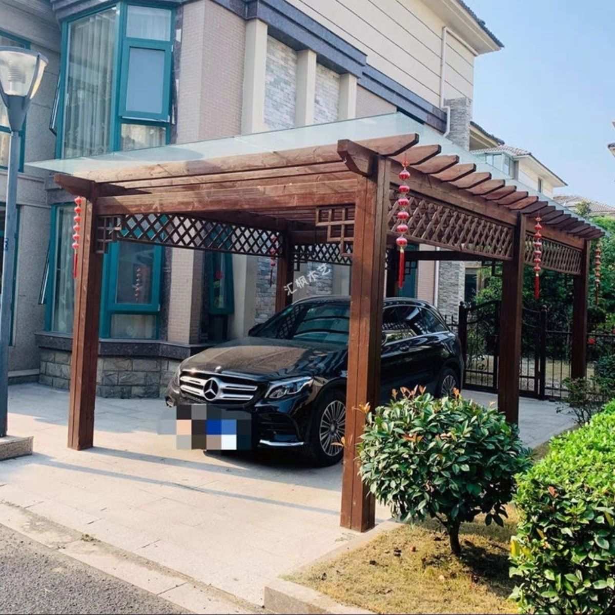 葡萄架防腐木户外碳化木庭院长廊室外简易遮阳棚爬藤花架阳台