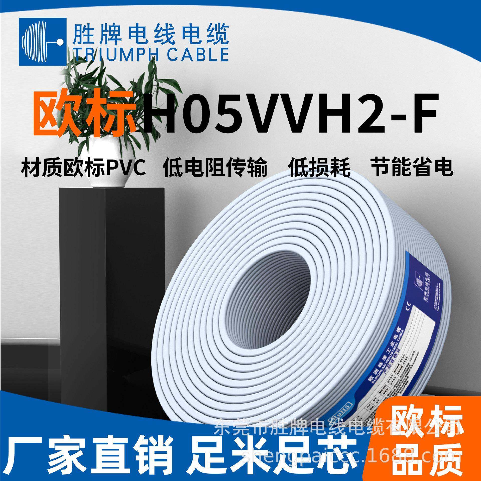供应欧规电源线 H05VVH2-F 2*1.0欧规电源线扁线305米 欧规电源