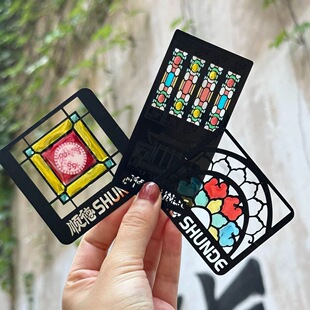 顺德清晖园冰箱贴透光光影系列满洲窗磁贴旅游纪念品礼品琉璃文创