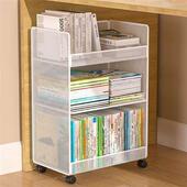 桌面落地书架置物架多层移动带轮小推车公室书桌无品牌 面书办本收纳可柜