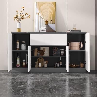 J^实木餐柜靠矮墙一体现代简LSR约客厅斗厨柜房柜置物柜子岩边板