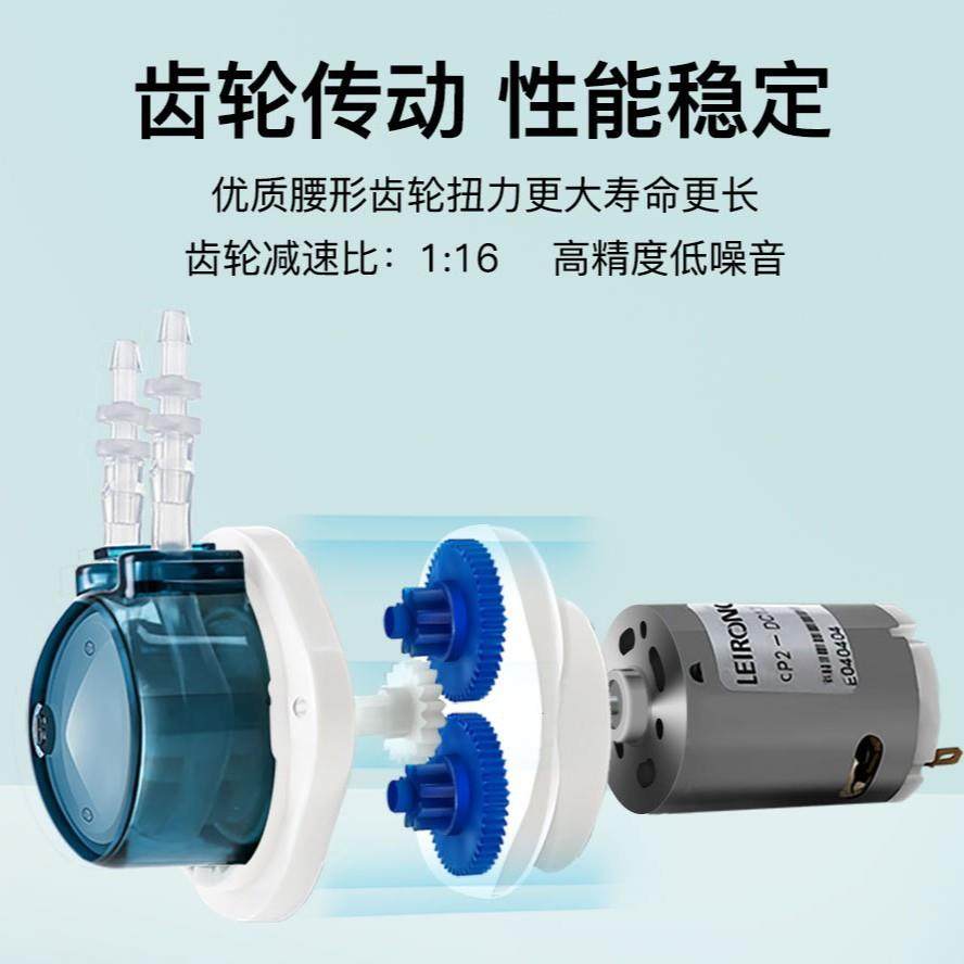 雷熔微小型有刷动P9862泵实验室齿轮循蠕环恒流自抽吸水泵头24VC1
