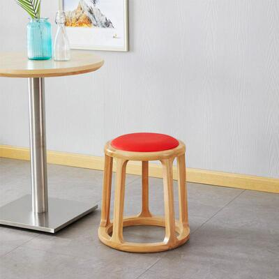 实凳木圆凳创新中式办公室茶简约现代家用客厅75189厅餐意原木梳妆凳子