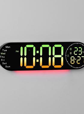 跨境新品钟挂多功能E时钟客B厅钟表大屏LAL995920D数字RG变色时钟