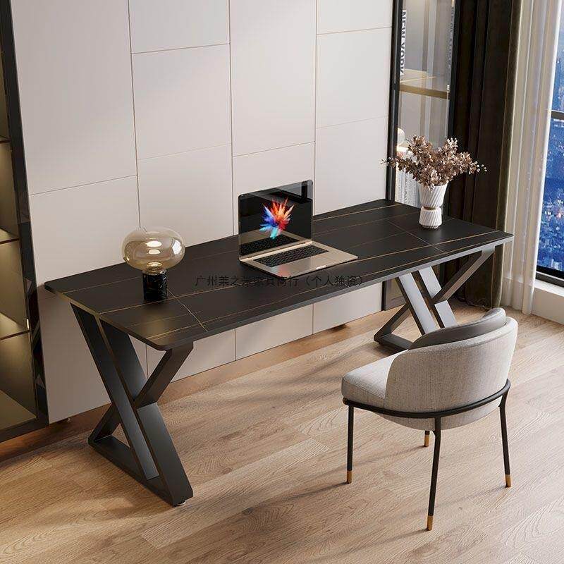 岩板桌台式电脑家用加桌厚办公桌出书红租房意式网80636轻奢学生