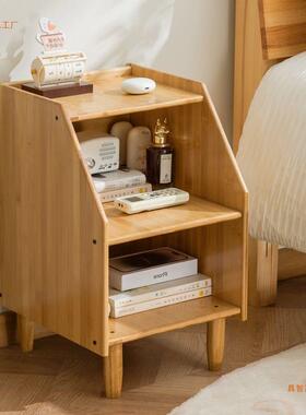 中现古物楠竹床头风柜简约代床边卧室迷你QXL新中式原竹小型收纳