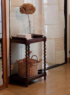 法式木复美古实25483麻花边几vint古age中可移动托盘式茶水柜