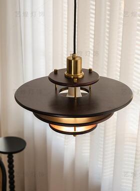 中南洋实风木餐厅古吊灯复古45034胡桃木宿色餐台吊灯民卧室床头