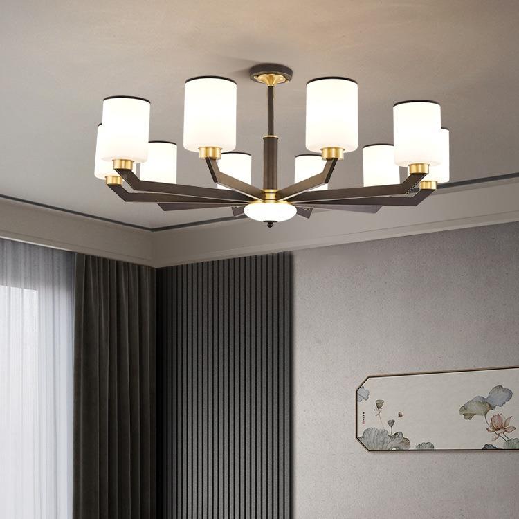 43新中式吊灯铜客厅灯家风用餐厅灯中国别大全厅广东中山古镇灯墅