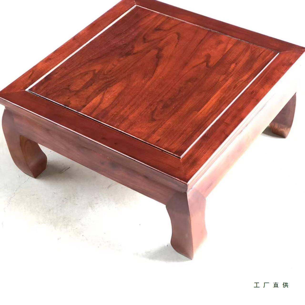 矮老榆木飘桌原木方几罗汉床小茶桌全炕实木榻榻米茶几家用985窗