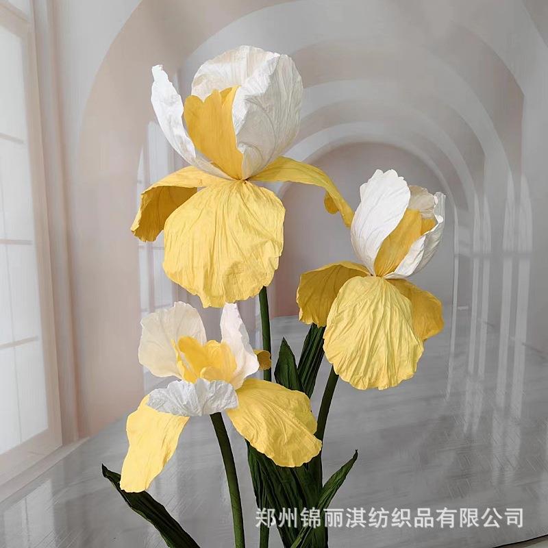 鸢尾纸花婚路引花舞台鸢尾仿真花装橱窗摄影假饰花布花艺仿置庆真